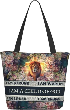 Christian Tote Bags for Women Bible Bags for Women Religious Gifts Bible Church Bag Reusable Grocery Shopping Bag