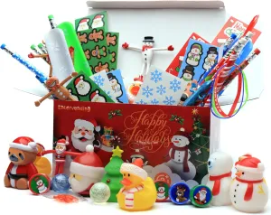 Christmas Toys Gift Box, Christmas Party Favors for Kids, 106 PCS Fidget Toys Set, Christmas Stocking Stuffers and Goody Bag Fillers, Novelty Toys for Kids, Christmas Giveaways, Classroom Prizes