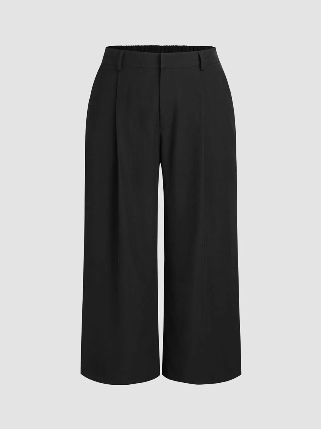 CIDER Mid Waist Pleated Pocket Wide Leg Pants Curve & Plus