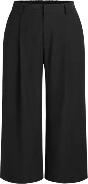 CIDER Mid Waist Pleated Pocket Wide Leg Pants Curve & Plus