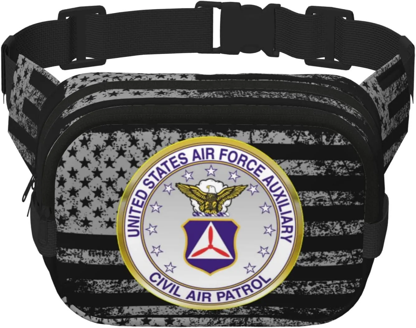 Civil Air Patrol Logo Waist Pack Bag Fanny Pack for Men Hip Bum Bag with Adjustable Strap for Outdoors Workout Traveling Casual Running Hiking Cycling