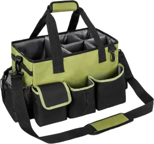 Cleaning Caddy,Large Cleaning Bags for Housekeepers,Cleaning Supplies Organizer with Handle,Green