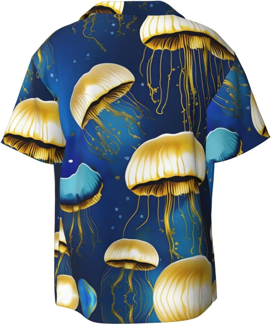 Clear Sky Wave Men's Cotton Shirt Men's Short-Sleeved Shirt Button Casual Shirt Loose Top Holiday