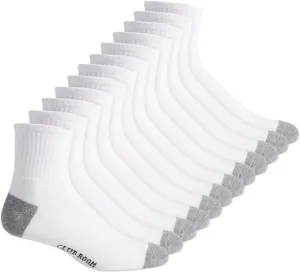 Club Room Mens Cotton Stretch 12 Pack Ankle Socks White O/S
