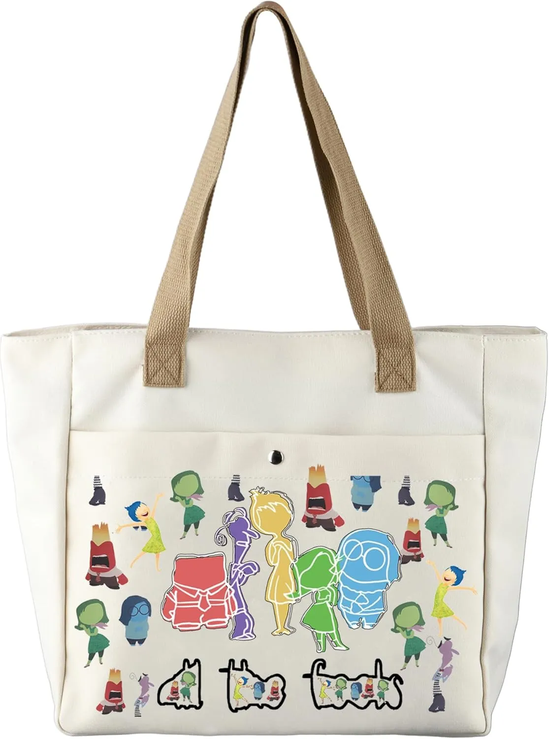CMNIM Cartoon Emotional Gift Insiding Movie All The Feelings Characters Tote Bag Outing Faces Merch Joy Anger Fear Handbags