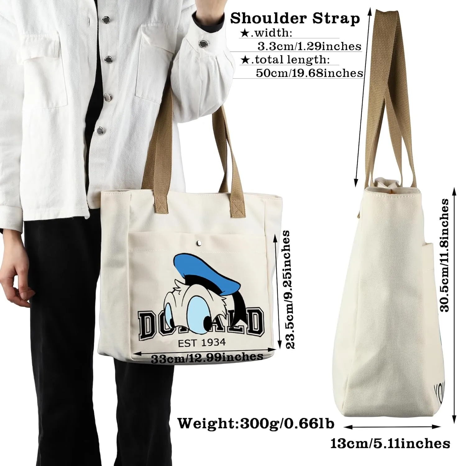 CMNIM Funny Duck Inspired Gift Duck Makeup Bag Duck Lover Gift Do-ald Est 1934 Pouch Bag for Friendship Gifts