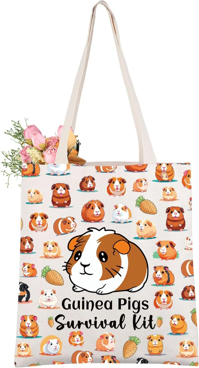 CMNIM Guinea Pig Merch Gifts Guinea Pig Mom Tote Bag Guinea Pigs Survival Bag Cavy Lover Gift Pet Mom Animal Lover Handbags