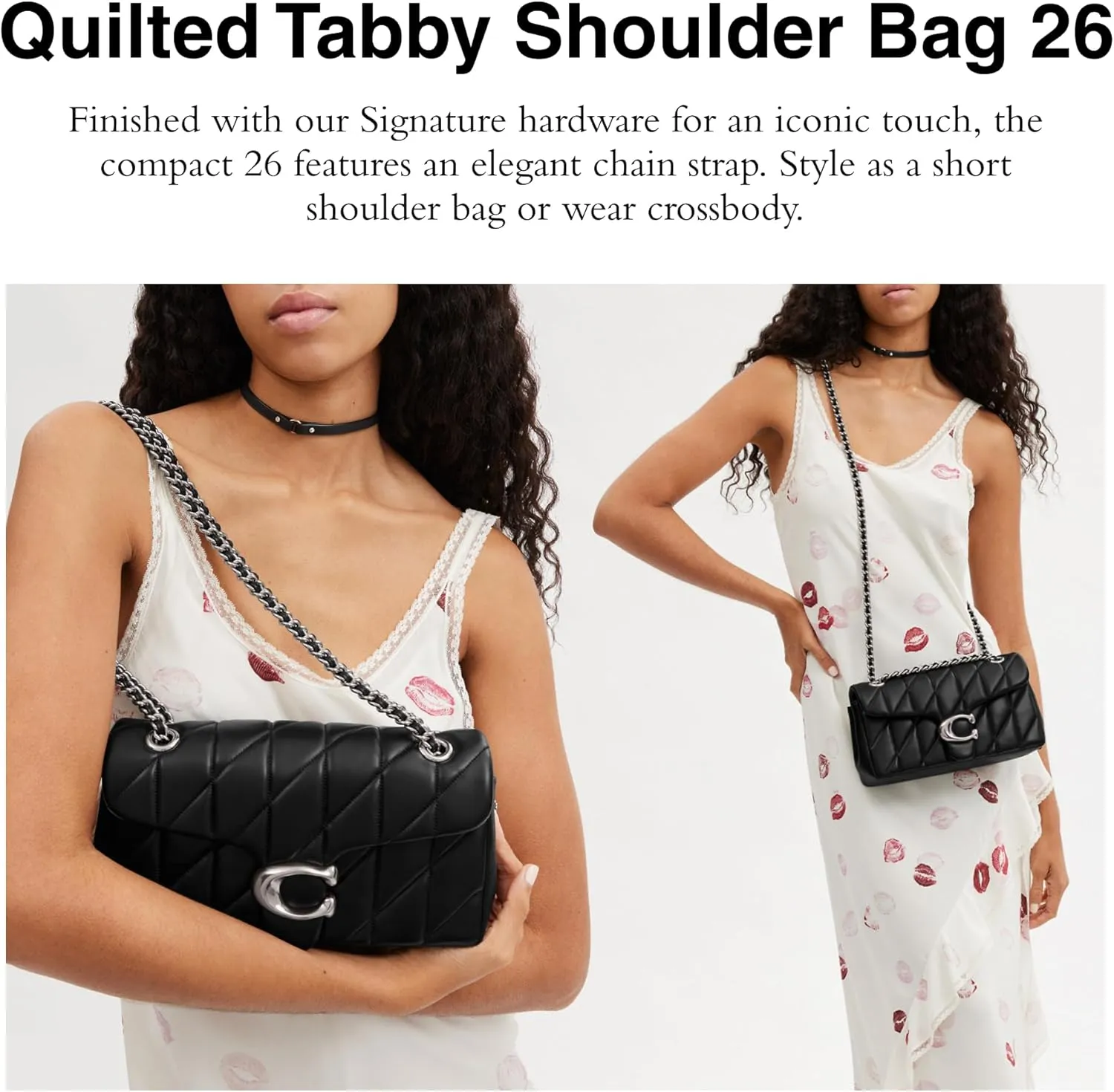 COACH Quilted Tabby Shoulder Bag 26 with Chain