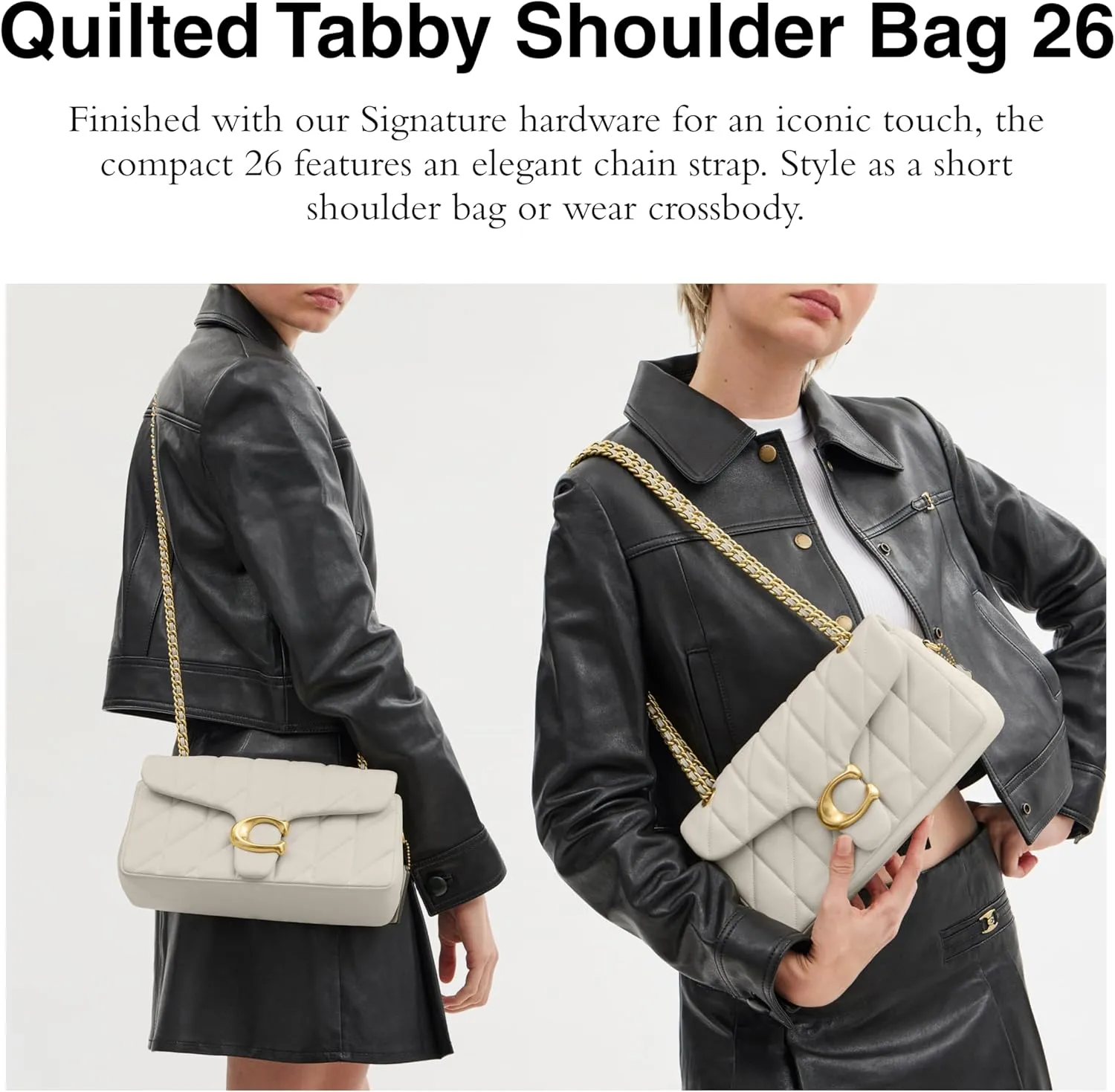 COACH Quilted Tabby Shoulder Bag 26 with Chain