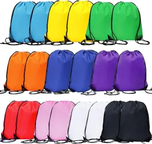 CODOBON 20 Pcs Drawstring Bags, Bulk Draw String Backpack, Cinch Polyester Bag for Gym Sport, 10 Colors