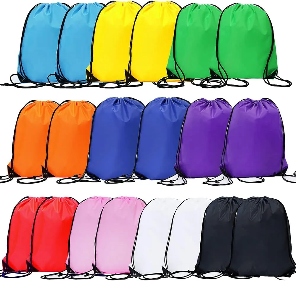 CODOBON 20 Pcs Drawstring Bags, Bulk Draw String Backpack, Cinch Polyester Bag for Gym Sport, 10 Colors