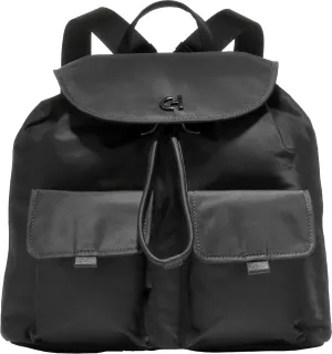 Cole Haan Nylon Flap Backpack, Black Solid