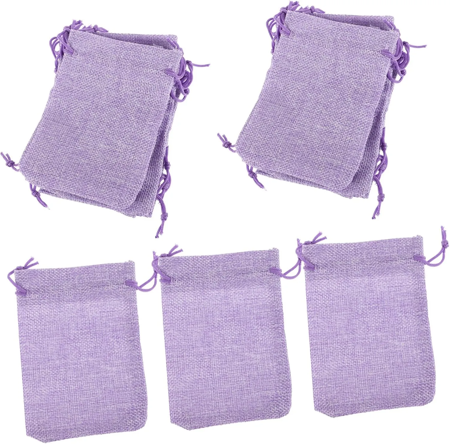 COLLBATH Jute Burlap Bags Drawstring 10pcs Purple Linen Bag for Jewelry Wedding Favors Travel