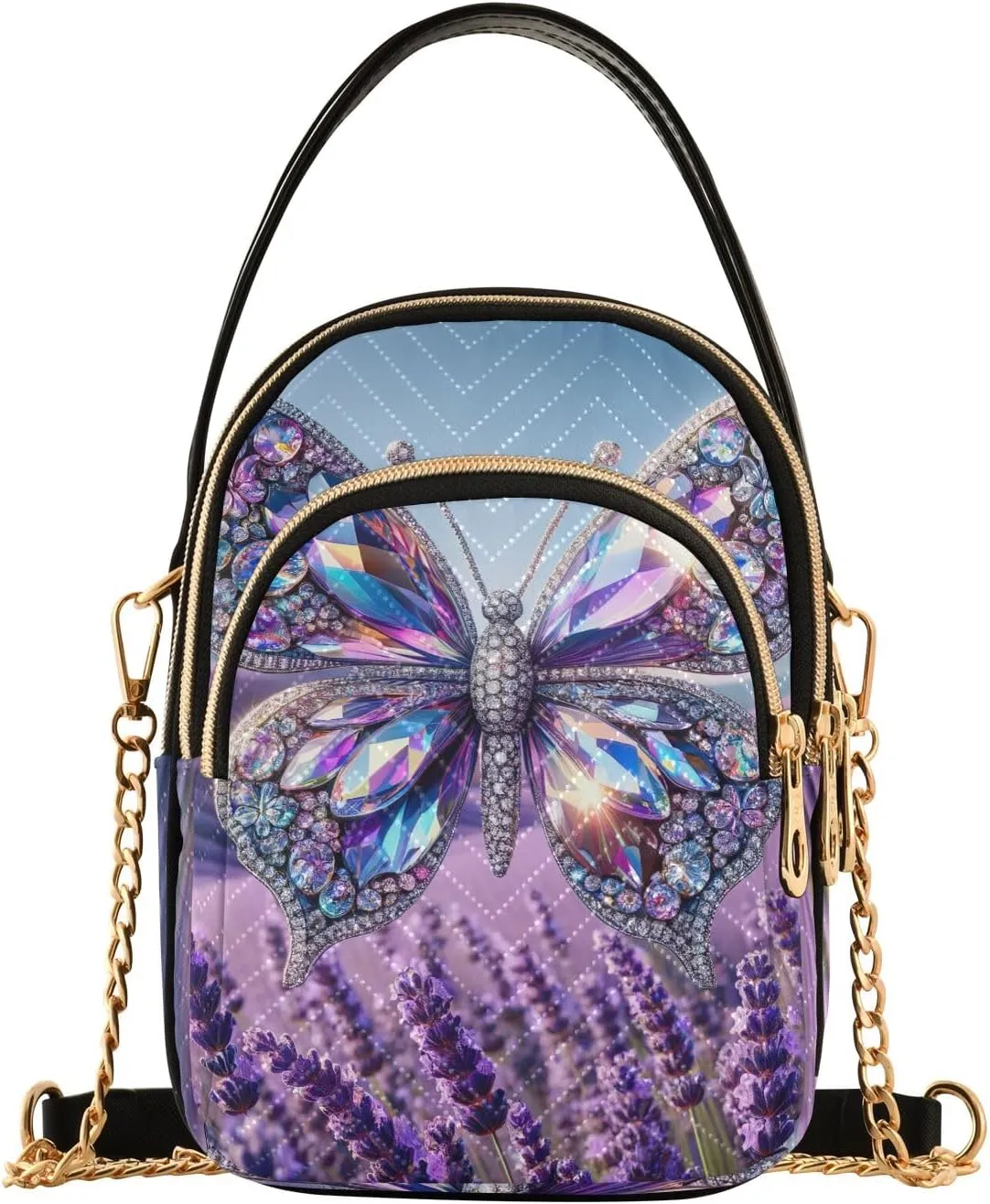 Colorful Cloud Cat Butterflies Purse Bags for Women Cell Phone Bags