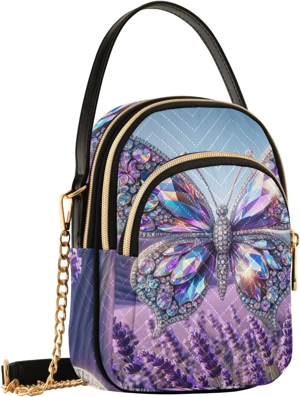Colorful Cloud Cat Butterflies Purse Bags for Women Cell Phone Bags