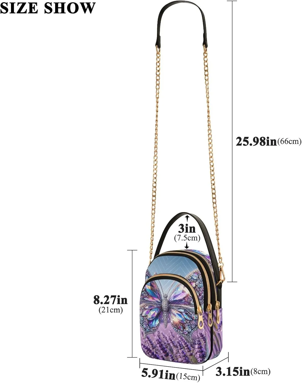 Colorful Cloud Cat Butterflies Purse Bags for Women Cell Phone Bags