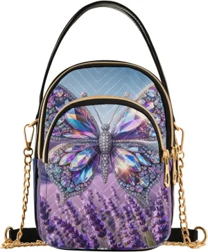 Colorful Cloud Cat Butterflies Purse Bags for Women Cell Phone Bags