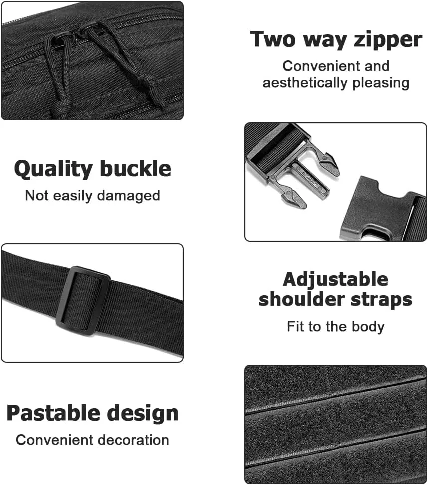 Concealed Carry Waist Pack, Breathable Crossbody Bag with Multi-Pocket Design for Running Cycling Traveling Hiking Hunting