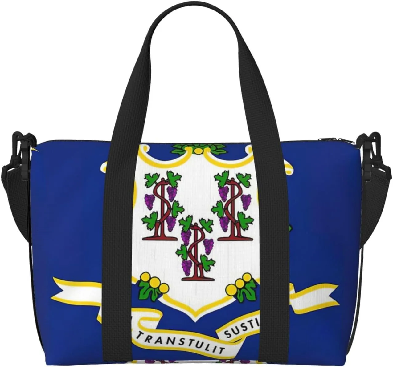 Connecticut State Flag Duffel Bags for Traveling, Lightweight Personal Item Travel Bags for Women, Gym Bags for Men