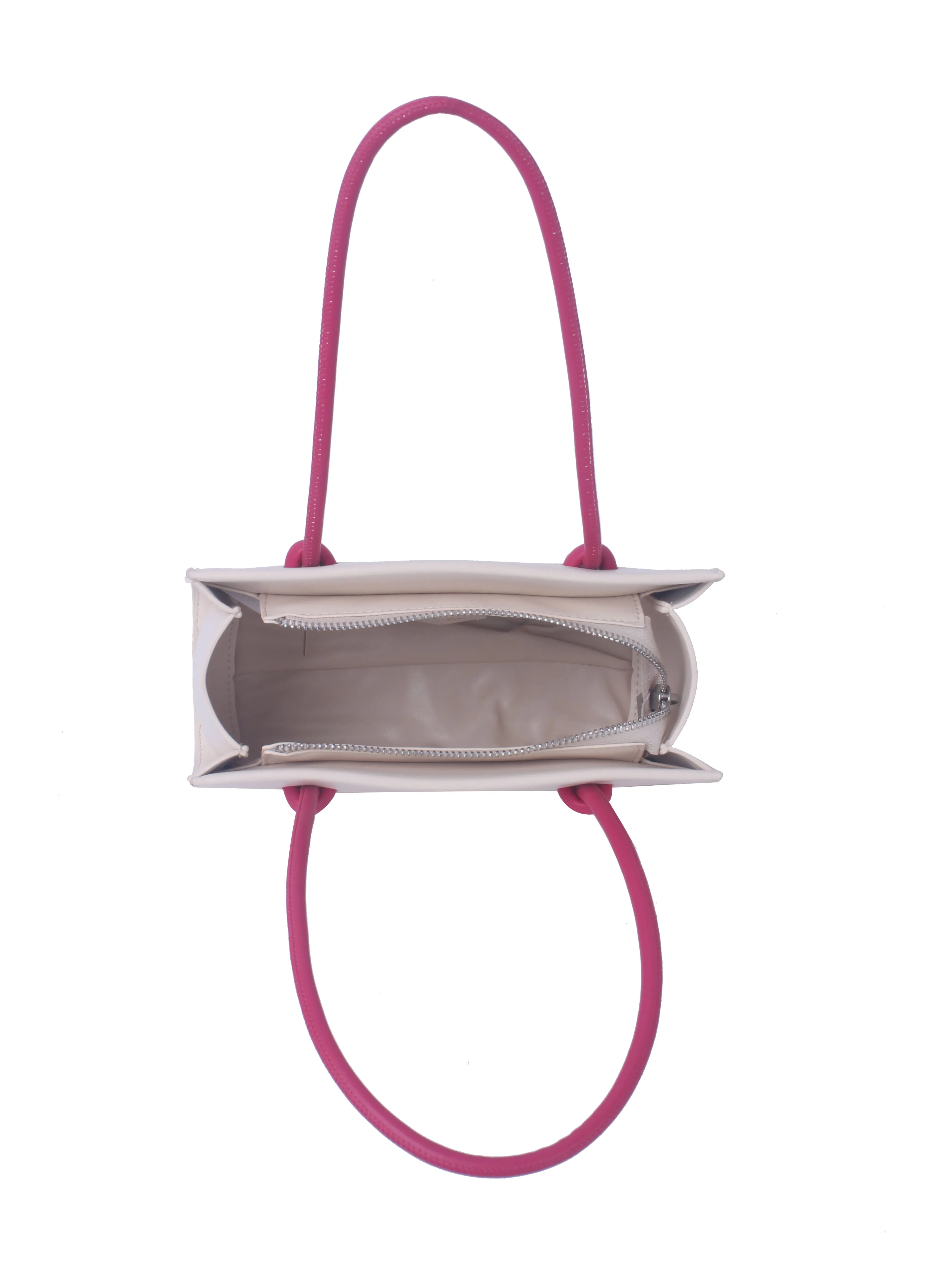 Contrast handle structured mini bag