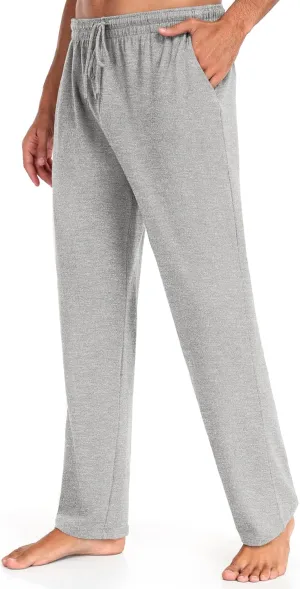 COOFANDY Men Cotton Yoga Pants Casual Sweatpants Jogger Open Bottom Lounge Pants with Pockets