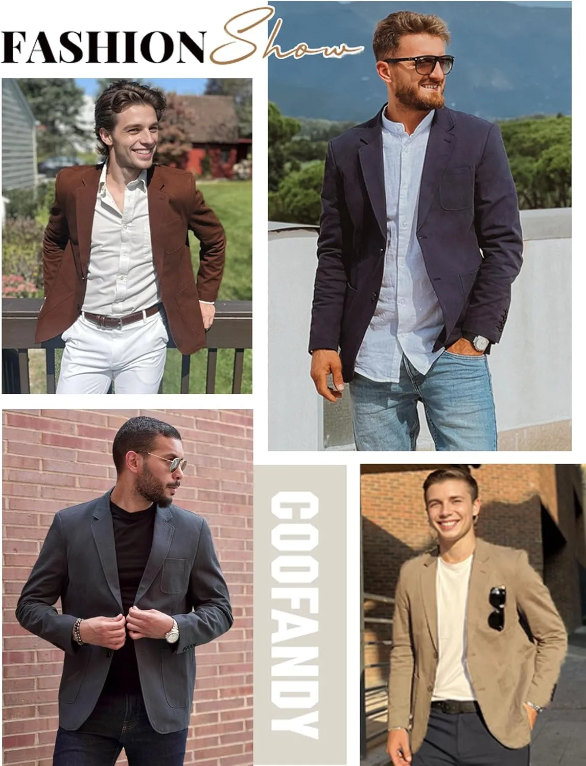 COOFANDY Men's Casual Blazer Regular Fit Cotton Sport Coat Machine Washable Suit Jacket