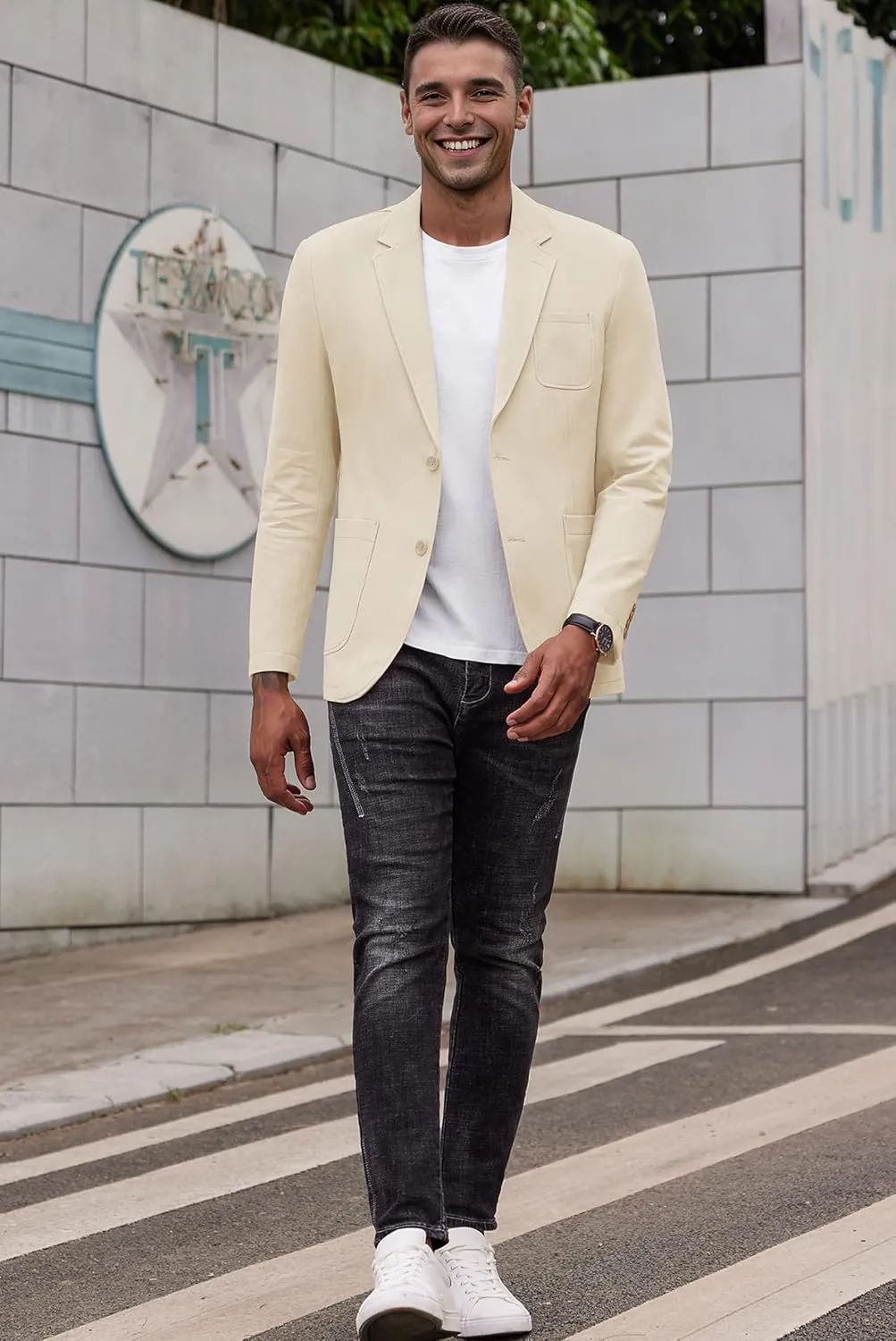 COOFANDY Men's Casual Blazer Regular Fit Cotton Sport Coat Machine Washable Suit Jacket