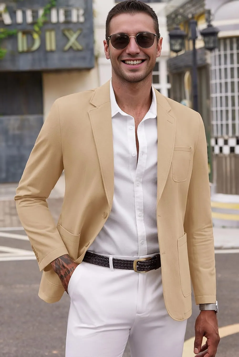 COOFANDY Men's Casual Blazer Regular Fit Cotton Sport Coat Machine Washable Suit Jacket