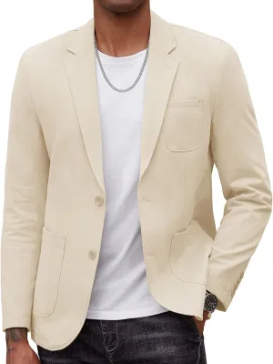COOFANDY Men's Casual Blazer Regular Fit Cotton Sport Coat Machine Washable Suit Jacket