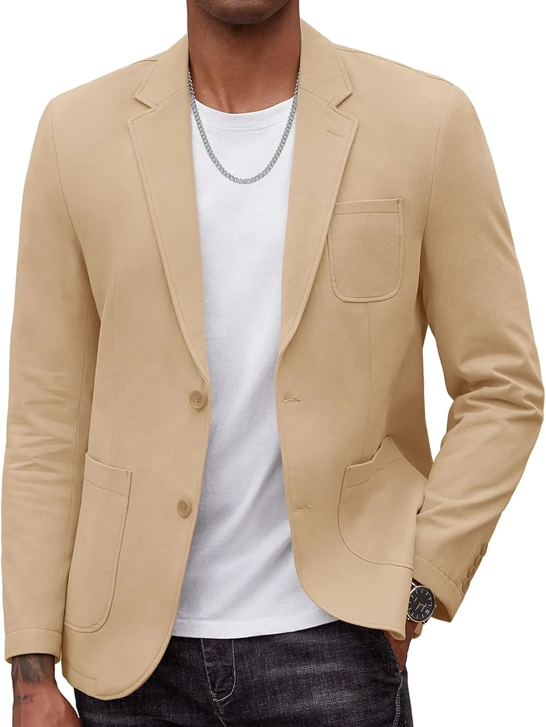 COOFANDY Men's Casual Blazer Regular Fit Cotton Sport Coat Machine Washable Suit Jacket