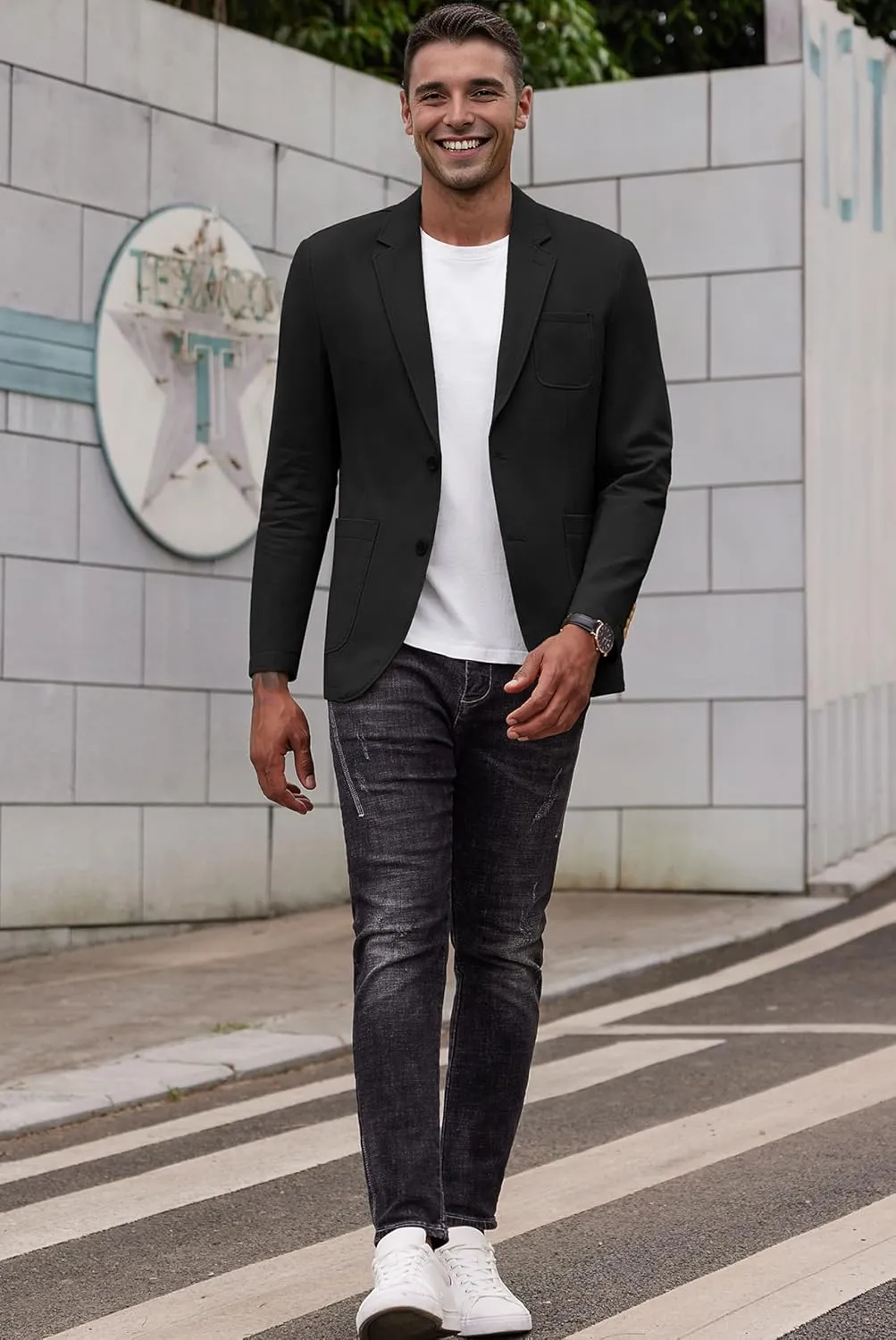 COOFANDY Men's Casual Blazer Regular Fit Cotton Sport Coat Machine Washable Suit Jacket