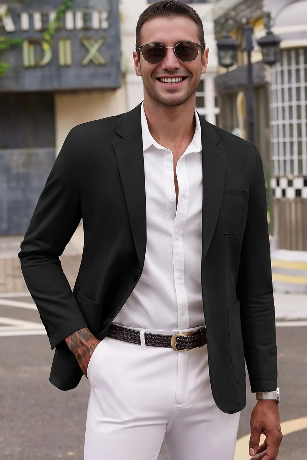COOFANDY Men's Casual Blazer Regular Fit Cotton Sport Coat Machine Washable Suit Jacket