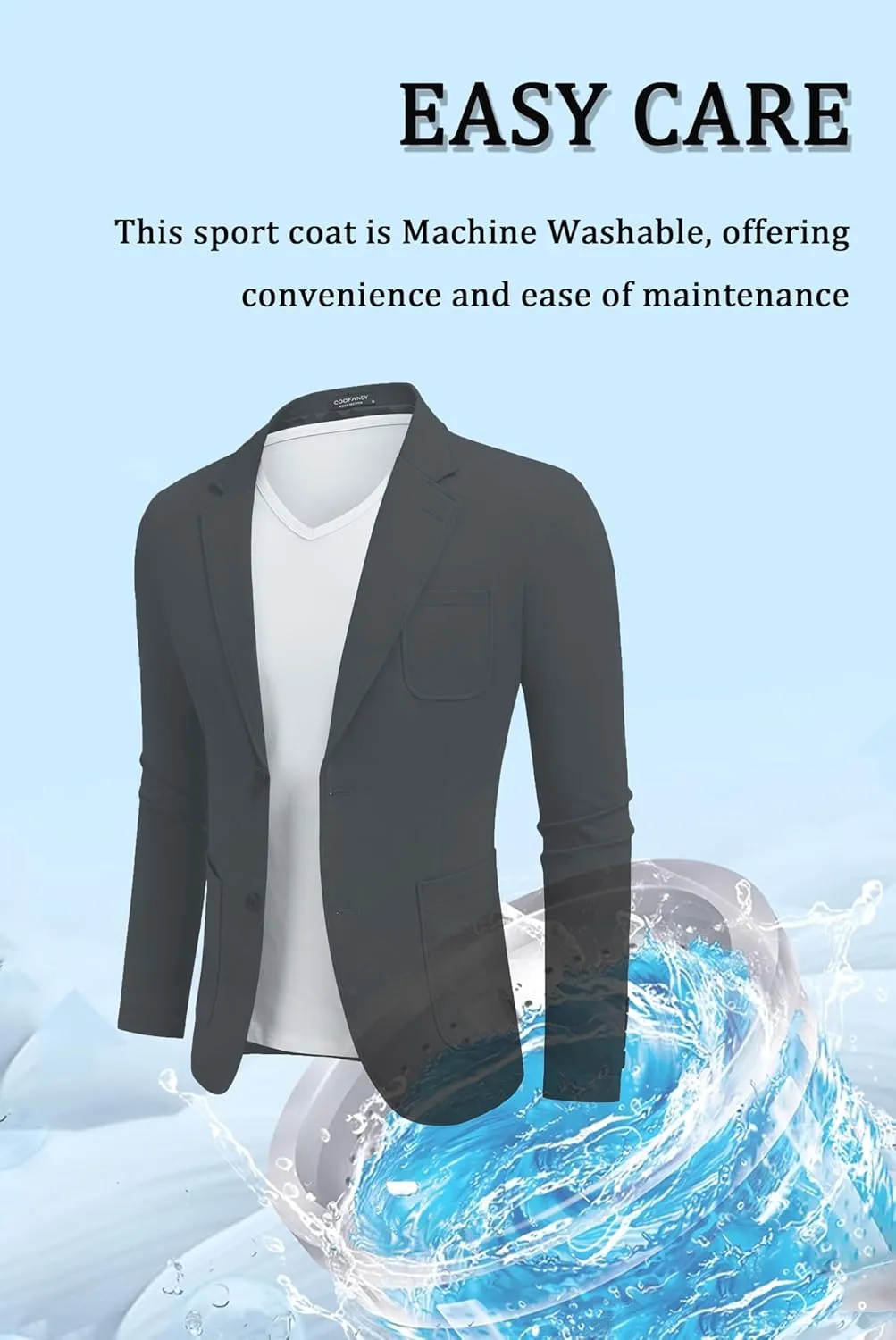 COOFANDY Men's Casual Blazer Regular Fit Cotton Sport Coat Machine Washable Suit Jacket