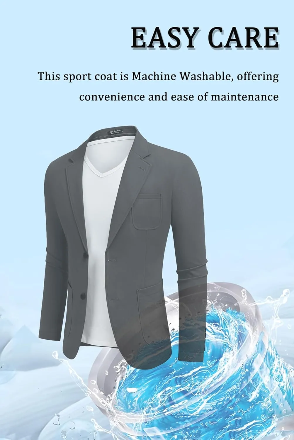 COOFANDY Men's Casual Blazer Regular Fit Cotton Sport Coat Machine Washable Suit Jacket