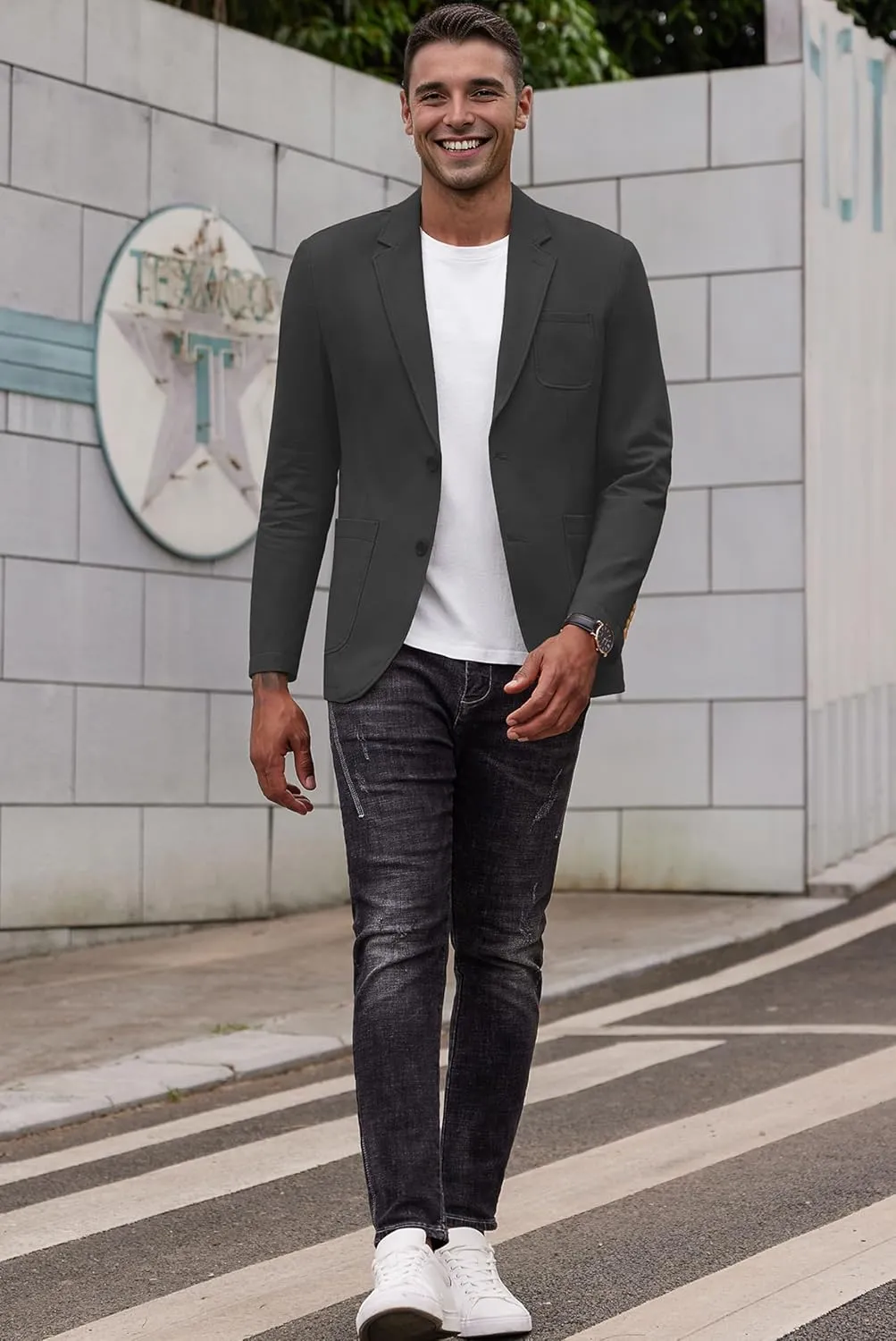 COOFANDY Men's Casual Blazer Regular Fit Cotton Sport Coat Machine Washable Suit Jacket