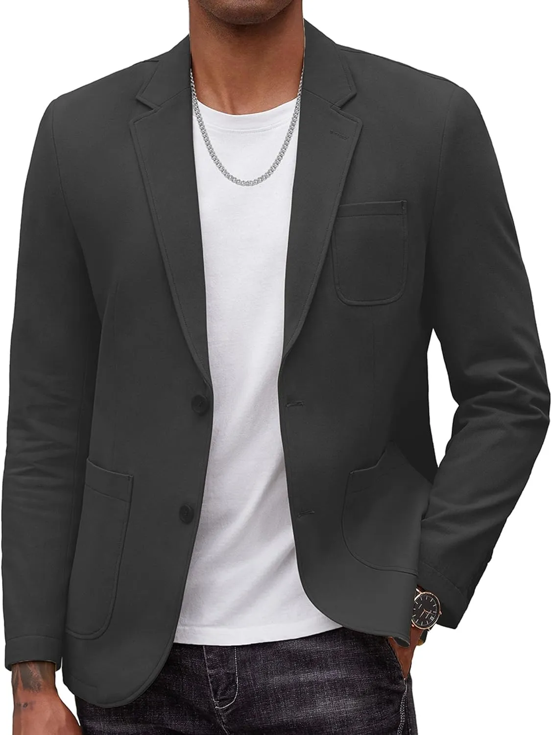 COOFANDY Men's Casual Blazer Regular Fit Cotton Sport Coat Machine Washable Suit Jacket
