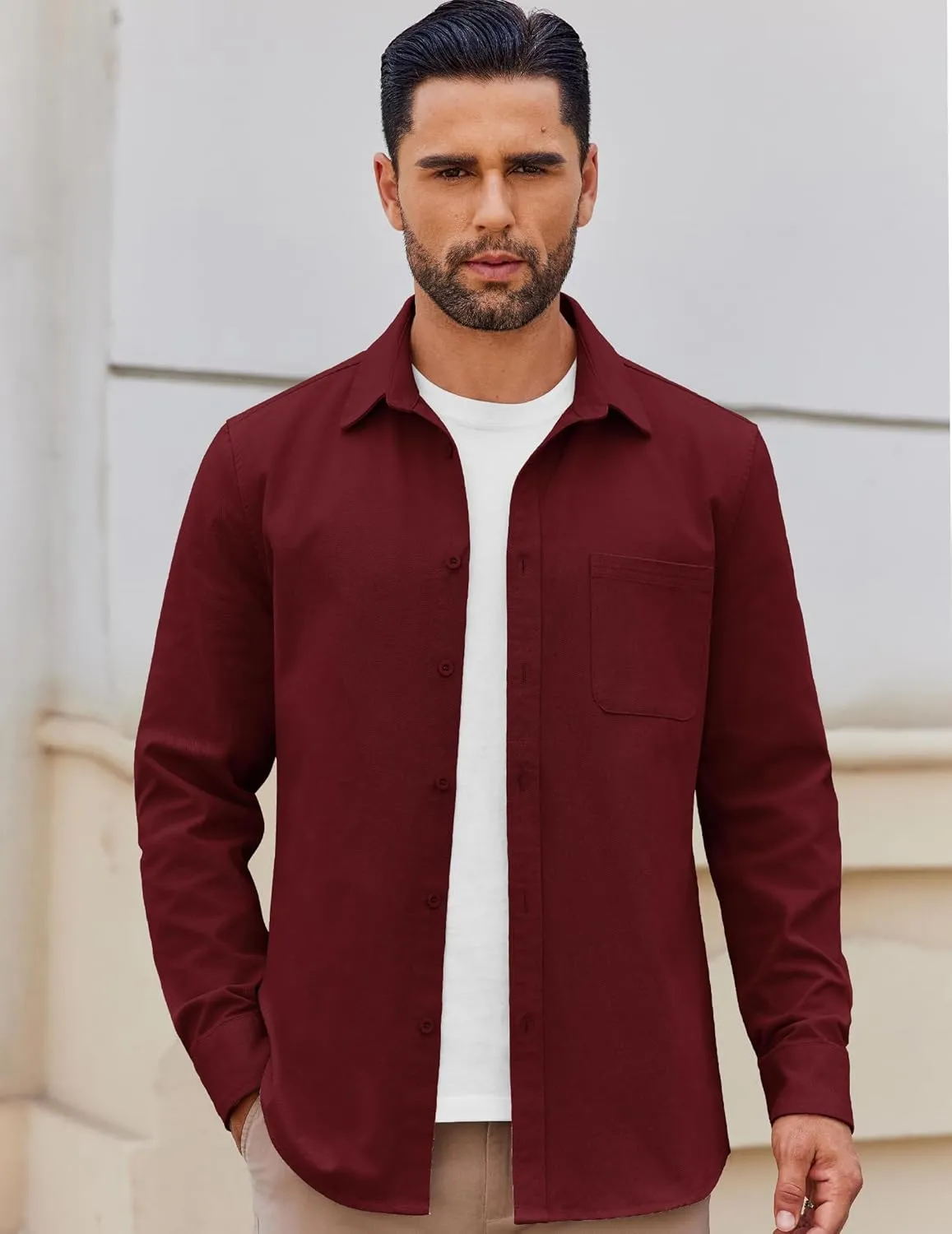 COOFANDY Mens Lightweight Button Down Shirt Jacket Casual Shacket Cotton Overshirt