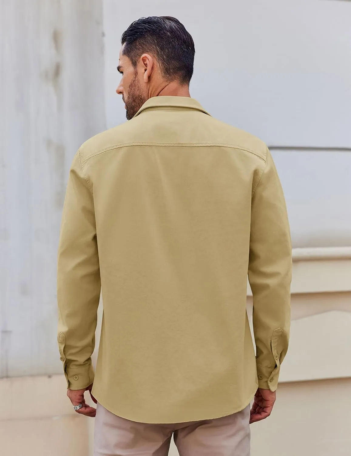 COOFANDY Mens Lightweight Button Down Shirt Jacket Casual Shacket Cotton Overshirt