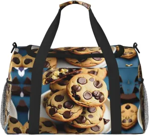 Cookies Food Chocolate Chips Biscuits print Carry on Bag Underseat Personal Item Bag Travel Duffel Bag Gym Carry On Sports Bag