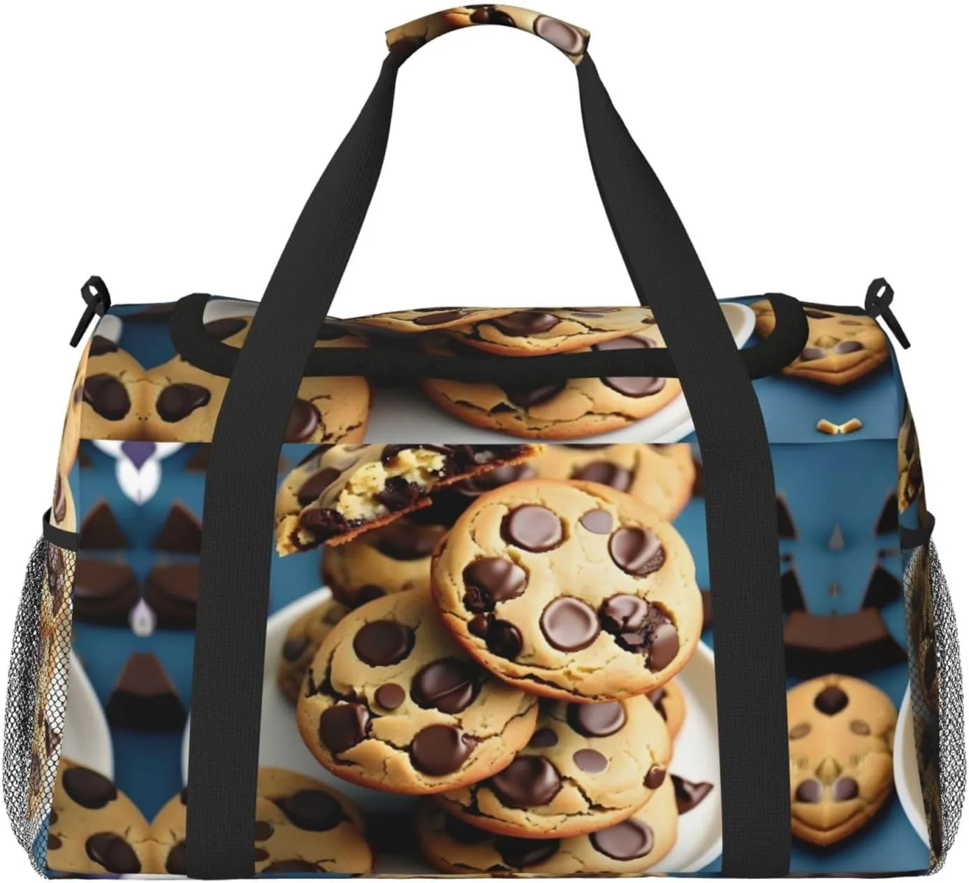 Cookies Food Chocolate Chips Biscuits print Carry on Bag Underseat Personal Item Bag Travel Duffel Bag Gym Carry On Sports Bag