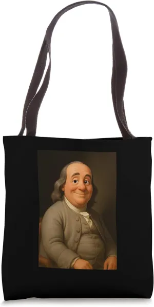 Cool Benjamin Franklin Cartoon Illustration Graphic Designs Tote Bag
