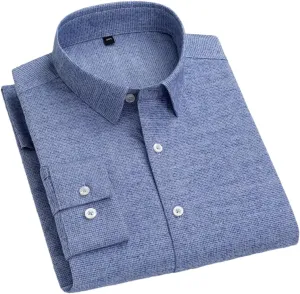 Cotton Striped Full Shirts for Men Slim Fit Casual Shirt Long-Sleeve Plaid Casual Shirts Soft Designer