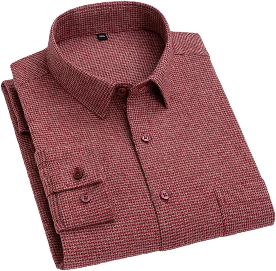 Cotton Striped Full Shirts for Men Slim Fit Casual Shirt Long-Sleeve Plaid Casual Shirts Soft Designer