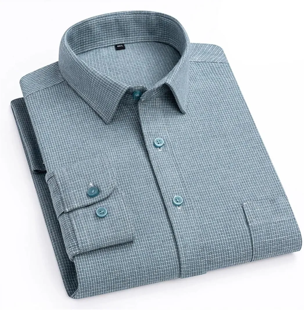 Cotton Striped Full Shirts for Men Slim Fit Casual Shirt Long-Sleeve Plaid Casual Shirts Soft Designer