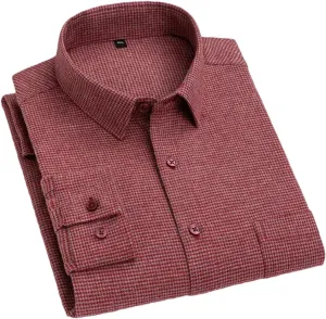 Cotton Striped Full Shirts for Men Slim Fit Casual Shirt Long-Sleeve Plaid Casual Shirts Soft Designer