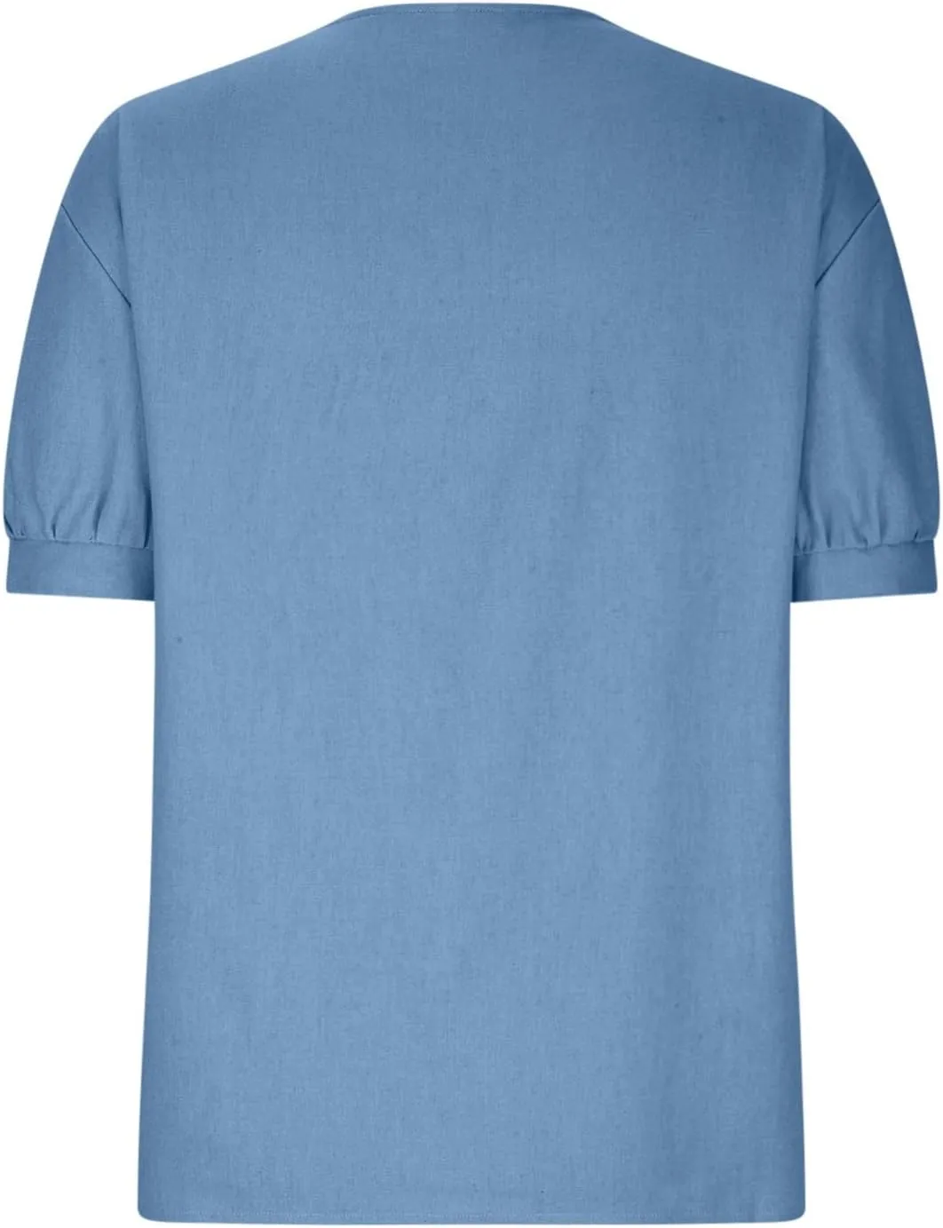 Cotton Tee Shirts for Women 2024 Fashion Short Sleeve V Neck Cotton Linen Top Loose Fit Solid Blouse Ladies Clothes