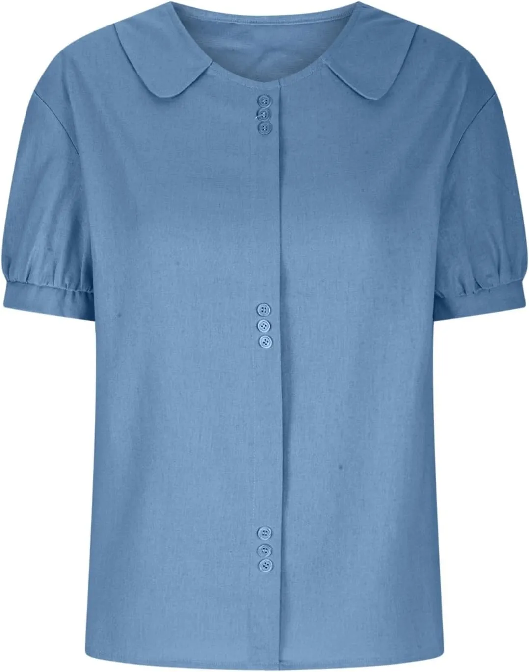 Cotton Tee Shirts for Women 2024 Fashion Short Sleeve V Neck Cotton Linen Top Loose Fit Solid Blouse Ladies Clothes