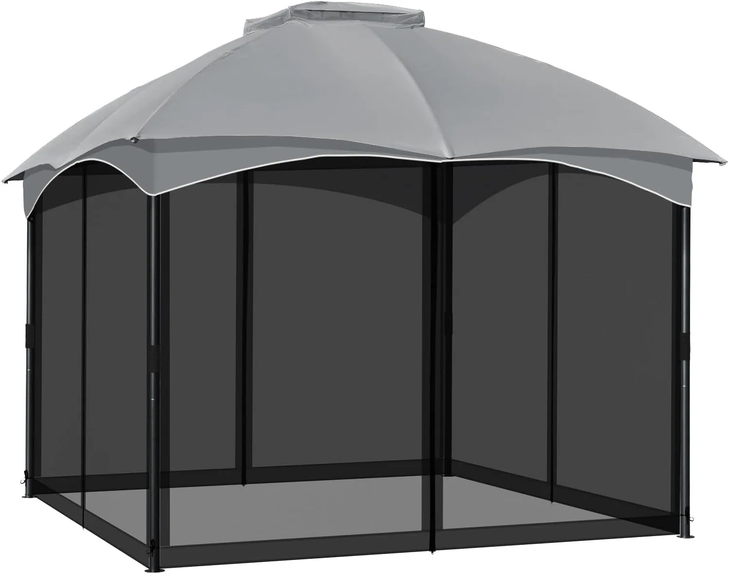 COWVIE Gazebo Replacement Netting Screen, 10' x 10' Universal Gazebo 4-Panel Mosquito Sidewalls with Double Zippers for Outdoor Patio (Only Netting)