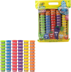 Crayola Play Sand, Silly Scents | 60 x 1oz Tubs of Moldable Play Sand in 6 Bright Colors | Christmas Party Favors for Kids Goodie Bags, Classroom Prizes, Sensory Bin Toys, Bags
