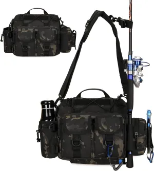CREATOR Fishing Tackle Bag Tackle Sling Pack Outdoor Fishing Shoulder Storage Pouch for Men